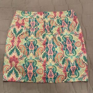 Ann Taylor Paisley Print Mini Skirt - Pink, Green, Cream